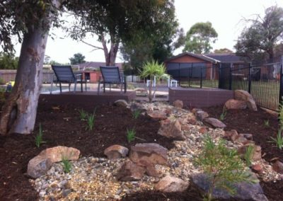 Dry creek bed landscaping