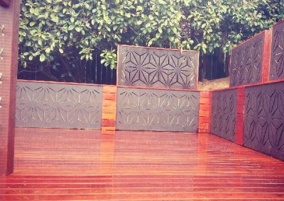 Decking with decorative screens