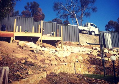 Landscape construction on heavy slope