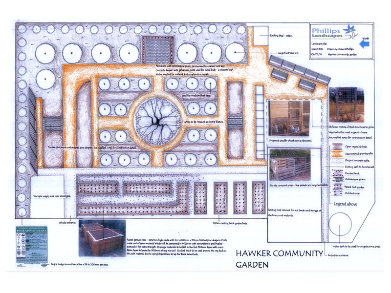 The design concept plan for a landscape design