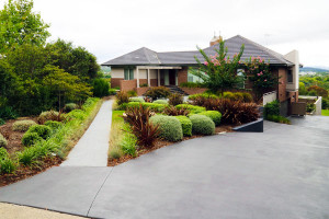 Impressive residential front landscape