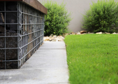 Stonework, paving and lawn