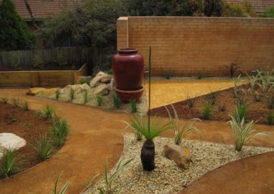 Grass trees and pavers