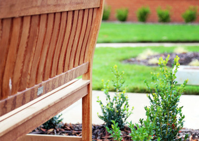 Bench seat and plants