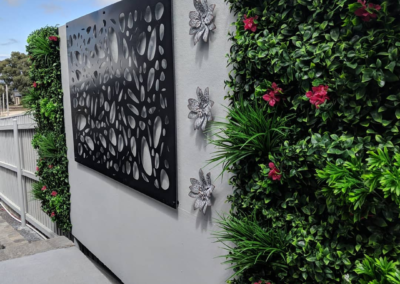 Wall decoration with qaq decorative screens and vertical garden
